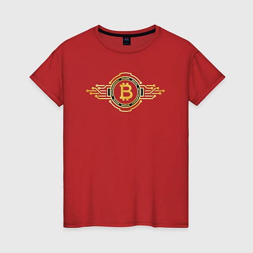Женская футболка Биткоин крипто лого / Красный – фото 1