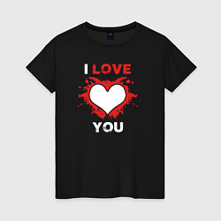 Женская футболка I love you heart