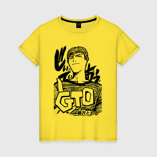 Женская футболка Эйкити Онидзука - GTO / Желтый – фото 1