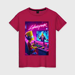 Женская футболка Gamer Bart - cyberpunk