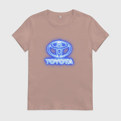 Футболка хлопковая женская Toyota neon, цвет: пыльно-розовый
