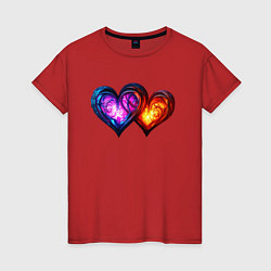 Женская футболка Горящие сердца