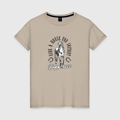 Женская футболка Ездить на лошади / Миндальный – фото 1