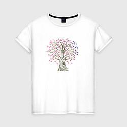 Женская футболка Дерево любви с сердцами