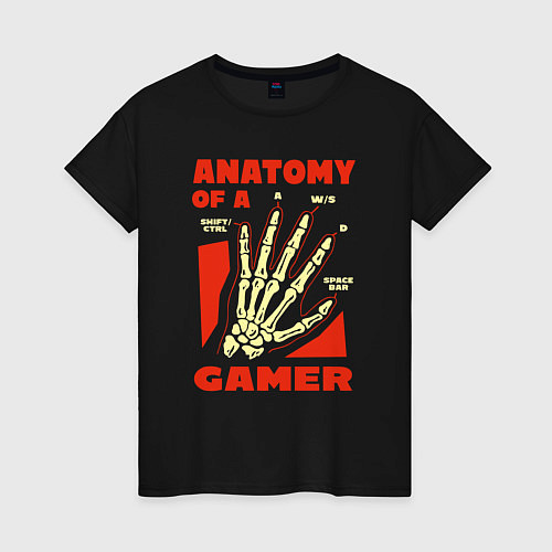 Женская футболка Anatomy of a gamer / Черный – фото 1