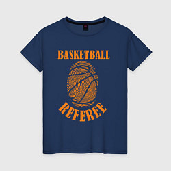 Футболка хлопковая женская Баскетбольный судья, цвет: тёмно-синий