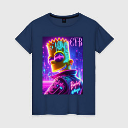Женская футболка Cyber Bart - neon glow