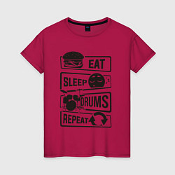 Женская футболка Есть спать барабаны