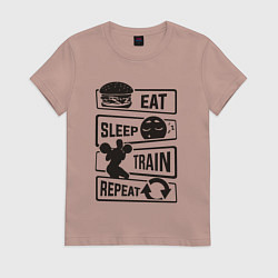 Женская футболка Есть спать тренироваться