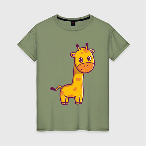 Женская футболка Скромный жирафик / Авокадо – фото 1