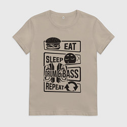 Женская футболка Есть спать драм-н-бейс