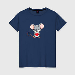 Женская футболка Мышка с сердечком