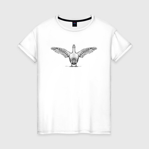 Женская футболка Утка машет крыльями / Белый – фото 1