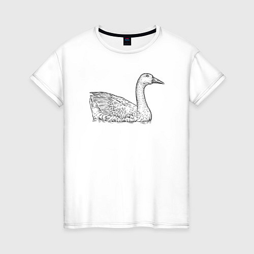 Женская футболка Гусь плавает / Белый – фото 1