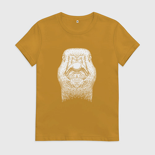 Женская футболка Утка спереди / Горчичный – фото 1