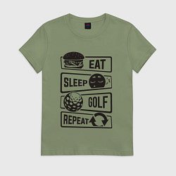 Женская футболка Есть спать гольф