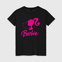 Футболка хлопковая женская Barbie heart, цвет: черный