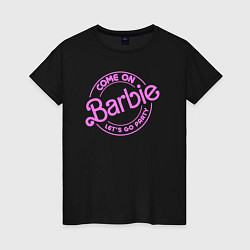 Футболка хлопковая женская Party Barbie, цвет: черный