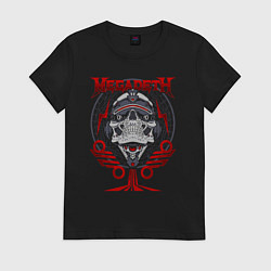 Футболка хлопковая женская Megadeth rock, цвет: черный