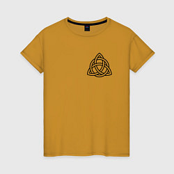 Женская футболка Символика трикветр на груди