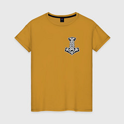 Женская футболка Символика молот тора на груди