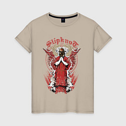 Женская футболка Slipknot на фоне антихриста