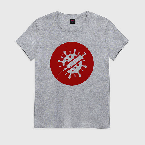 Женская футболка Против вируса / Меланж – фото 1