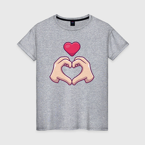 Женская футболка Сердечки позитива / Меланж – фото 1