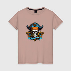 Женская футболка Эмблема пиратского черепа