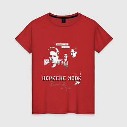 Футболка хлопковая женская Depeche Mode - Band barrel of a gun, цвет: красный