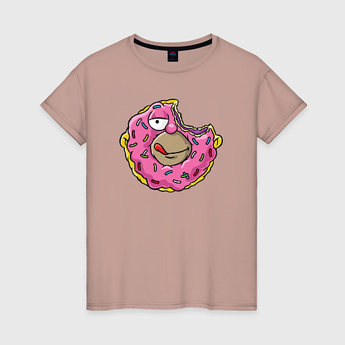 Женская футболка Homer donut / Пыльно-розовый – фото 1