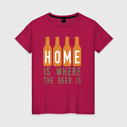 Женская футболка Дом там где пиво