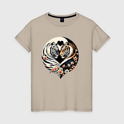Женская футболка Тигры - Инь янь