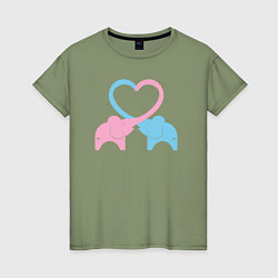 Женская футболка Elephants love