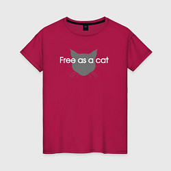 Женская футболка Free as a cat