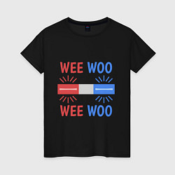 Футболка хлопковая женская Wee woo, цвет: черный