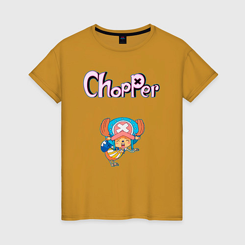 Женская футболка Чоппер доктор из аниме ван пис / Горчичный – фото 1