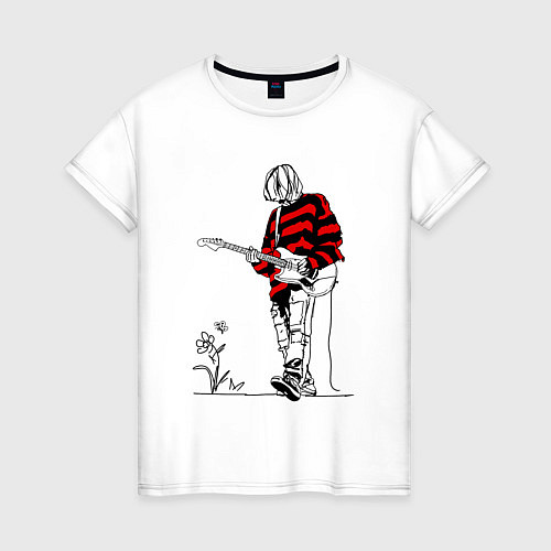 Женская футболка Курт Кобейн Нирвана свитер / Белый – фото 1