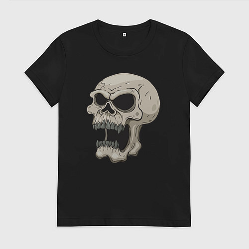 Женская футболка Кричащий череп / Черный – фото 1