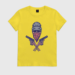 Женская футболка Скелет бандит