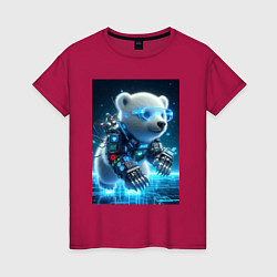 Женская футболка Кибер медвежонок - милашка