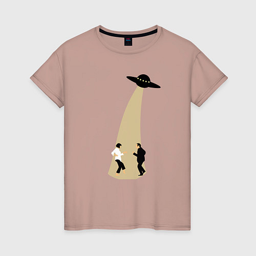 Женская футболка Криминальное чтиво танец НЛО / Пыльно-розовый – фото 1