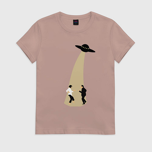 Женская футболка Криминальное чтиво танец НЛО / Пыльно-розовый – фото 1