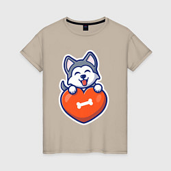 Женская футболка Doggy heart