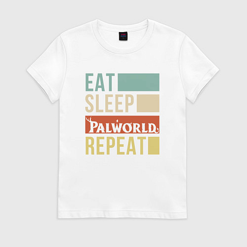Женская футболка Eat sleep Palworld rpeat / Белый – фото 1
