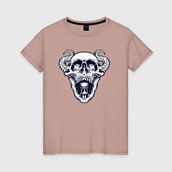 Женская футболка Skull time