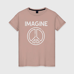 Женская футболка Imagine peace