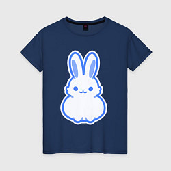 Футболка хлопковая женская White bunny, цвет: тёмно-синий