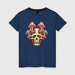 Женская футболка Триповый череп гриб