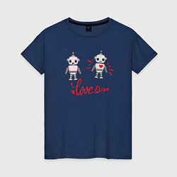 Женская футболка Влюбленный робот